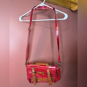 Vintage faux leather mini messenger bag